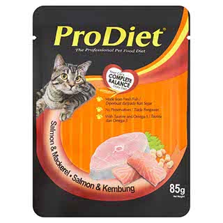 PRODIET SALMON AND MACKEREL POUCH CAT WET FOOD 85G