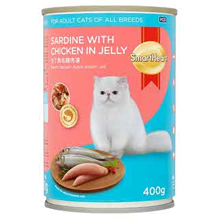 SMARTHEART SARDINE AND CHICKEN CAT FOOD CAN 400G