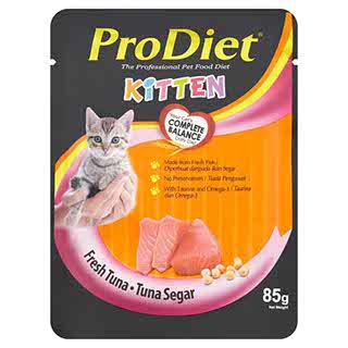 PRODIET KITTEN TUNA CAT WET FOOD POUCH 85G
