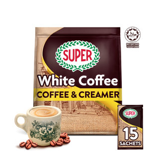 SUPER CHARCOAL ROASTED HERITAGE WHITE COFFEE COFFEE &amp; CREAMER 2 IN 1 15X25G