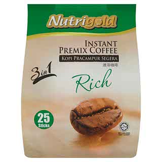 NUTRIGOLD RICH 3 IN 1 INSTANT PREMIX COFFEE 25 STICKS X 20G