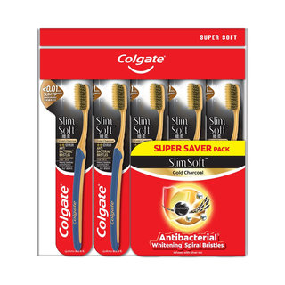 COLGATE TOOTHBRUSH SLIMSOFT CHARCOAL GOLD5S