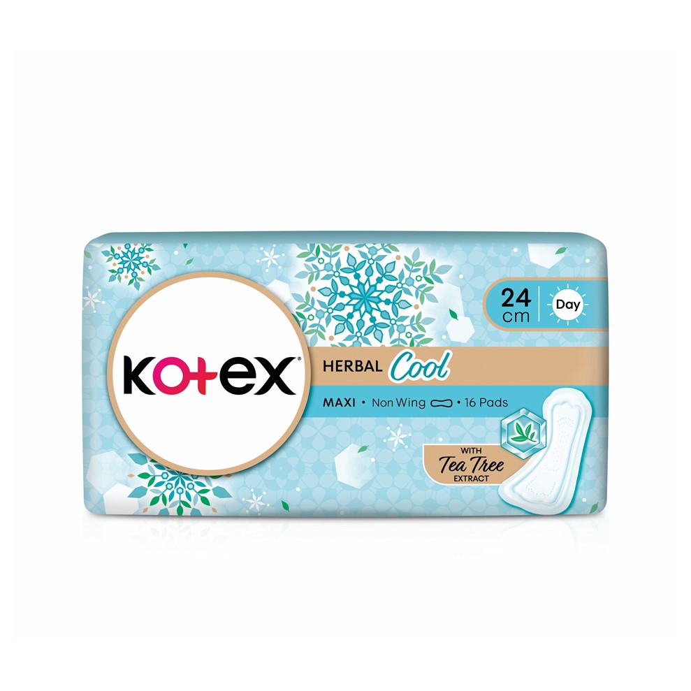 KOTEX NATURAL CARE HERBAL COOL MAXI NON WING 16S