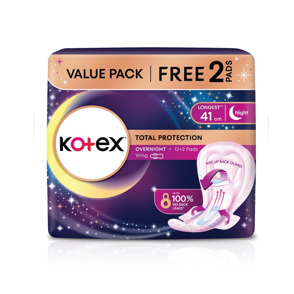 KOTEX PROACTIVEGUARD OVERNIGHT WING 41CM 12S FOC 2S