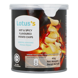 LOTUSS HOT &amp; SPICY CANISTER CHIPS 40G
