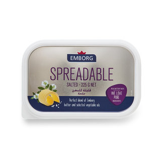 EMBORG SPREADABLE BUTTER SALTED 225G
