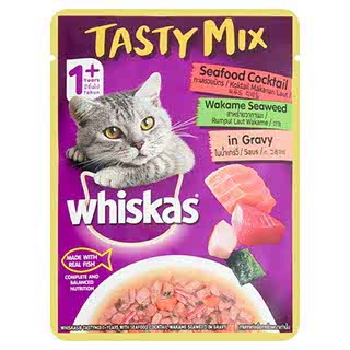 WHISKAS TASTYMIX SEAFOOD COCKTAIL WITH WAKAME SEAWEED 70G