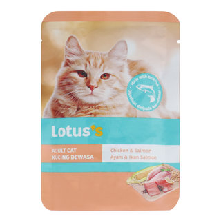 LOTUSS CHICKEN AND SALMON WET CAT POUCH 75G