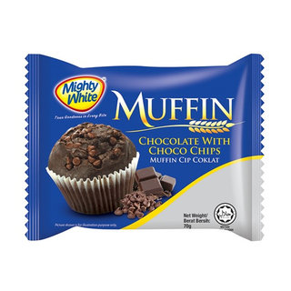 MIGHTY WHITE CHOCOLATE WITH CHOCO CHIPS MUFFIN 70G